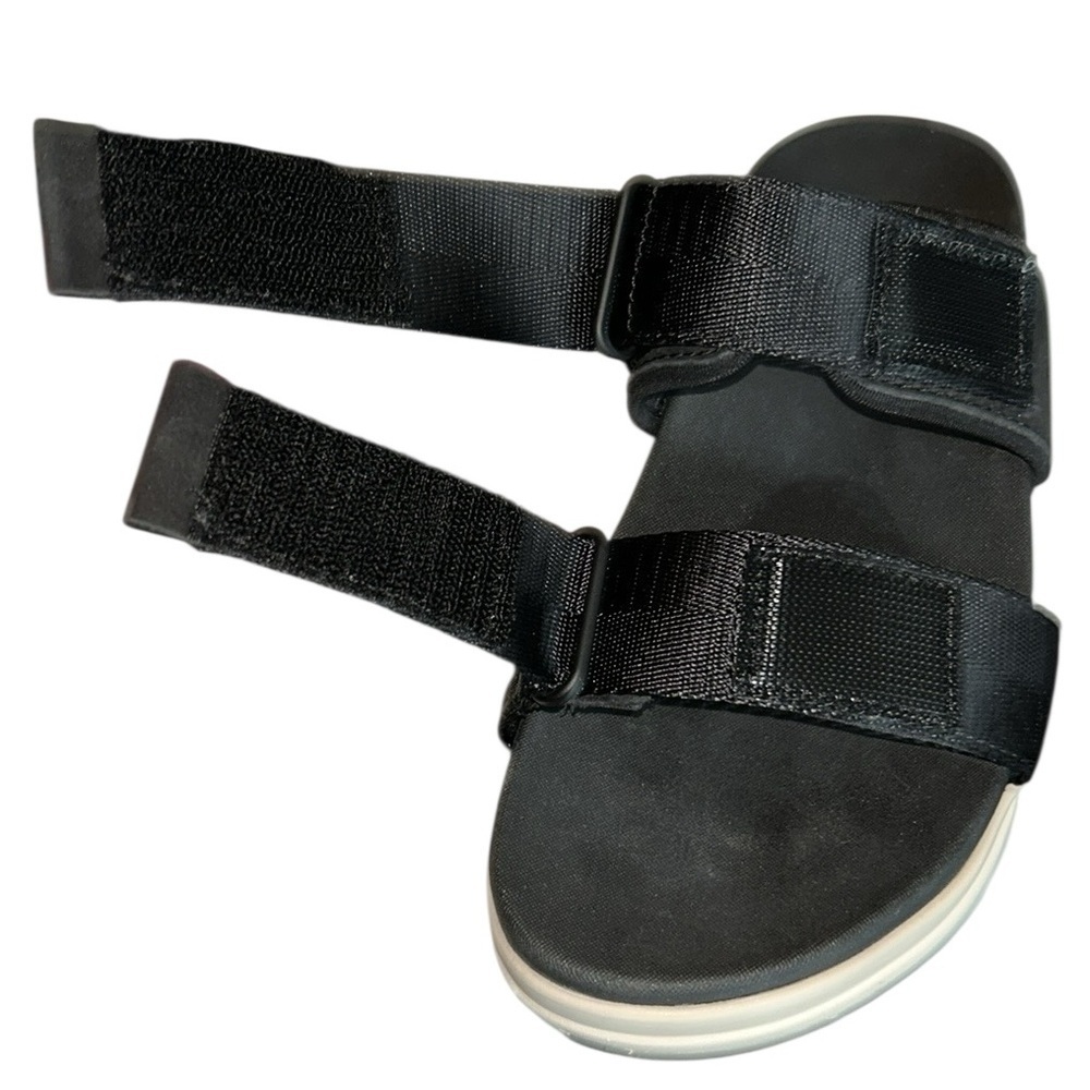 Abeo Jewel Black Nylon and Leather Adjustable Slides with Orthotic Insole Size 9 - Picture 7 of 11